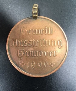 Medaille - Anhänger - Geweih-Ausstellung Hannover 1906 - aus Kupfer - Bild 1 von 5