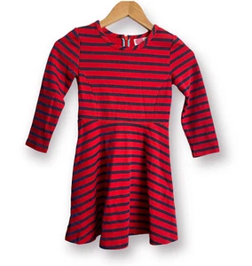 JOHNNIE B BODEN Girls Red Stripe Long Sleeve Dress Size 6-7 years NWOT - Picture 1 of 5