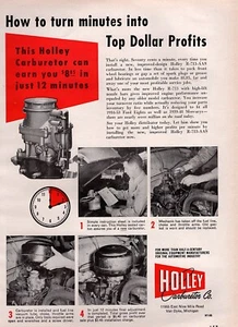 1956 Holley Vergaser Modell R-713-AAS Original Farbdruckanzeige  - Bild 1 von 1