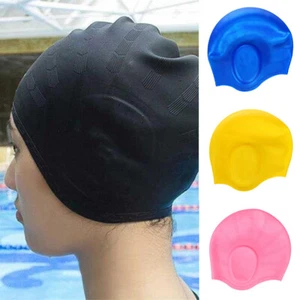 Hat For Men Swimming Cap With Ear Pockets Silicone Swimming Cap Ladies Large - Picture 1 of 19