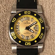 Men's Croton Stainless Steel Watch - Yellow Dial / CA 301180