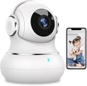 2K Indoor Security Camera, 360° Pan/Tilt, Night Vision, Motion Tracking, Audio - Picture 1 of 12