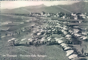 ab157 cartolina viareggio panorama della spiaggia provincia di lucca - Picture 1 of 2