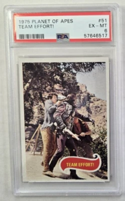 1975 Planet of the Apes Trading card #51 Team Effort! PSA 6 Ex- Mint - Image 1 of 2