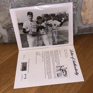 Autographed MLB Photo Signed 4 Yankees: Tommy Byrne Mickey McDermott Bob Turley - Picture 1 of 6