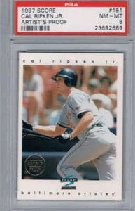 1997 Score Artist's Prüfdruck Weiß Grenze #151 Cal Ripken Jr.Orioles PSA 8 NM M - Bild 1 von 1