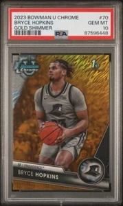 BRYCE HOPKINS 2023 BOWMAN UNIVERSITY CHROM 1. GOLDSCHIMMER/50 PSA 10 POP 2 - Bild 1 von 2