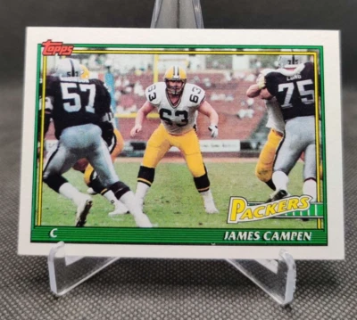 1991 Topps #454 James Campen Green Bay Packers Football Card - Image 1 of 2