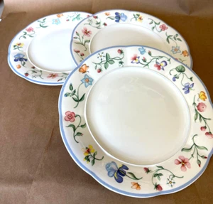 Villeroy Boch Schmetterling 3 Teller Blumen Knochen China Deutschland weiß 10 1/2" - Bild 1 von 3