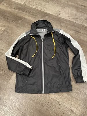 Chaqueta cortavientos ligera Zella negra blanca gris cremallera completa para mujer talla S” Foto 1 de 4