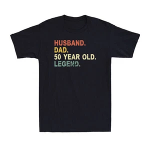 Husband Dad 50 Year Old Legend Shirt Funny Vintage 50th Birthday Men's T-Shirt - Picture 1 of 3