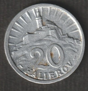 1942 Slowakei 20 Halierovת ALUMINIUM, ZIRKULIERT - Bild 1 von 2