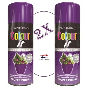 2x Pintura en aerosol púrpura adecuada brillo madera metal spray 250 ml - Imagen 1 de 5