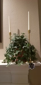 Scott Living Luxe Brass Finish Metal Candleholder. Pair. - Picture 1 of 3