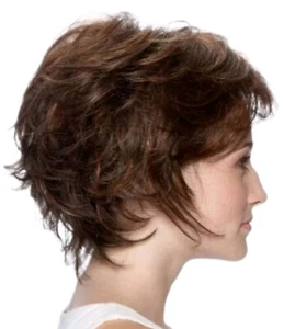 Tressallure Aria English Tea quality designer synthetic layered brown wig - Picture 1 of 11