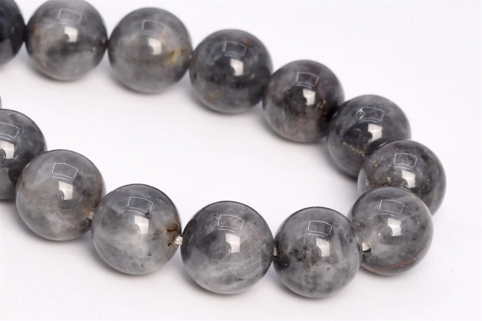 Cuentas sueltas redondas de crisoberilo gris natural genuino de 12 mm AB de 7,5" Foto 1 de 3