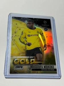 2020-21 stadium club chrome sliver Youssoufa Moukoko rc gold GG-YM ys - Picture 1 of 2