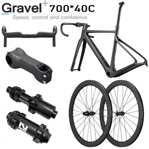 AIRWOLF T1100 Carbon Gravel Bike Frame Wheelset Road Bicycle 700*40c Disc Brake - Picture 1 of 23