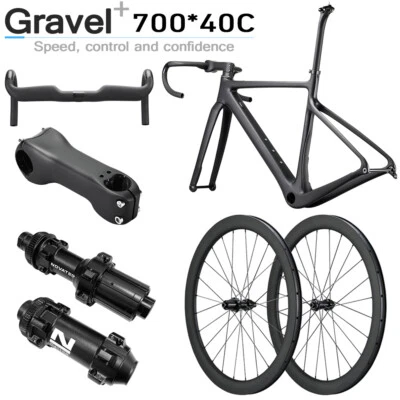 AIRWOLF T1100 Carbon Gravel Fahrrad Rahemen Laufradsatz Rennrad Reiserad Fahrräd - Bild 1 von 4