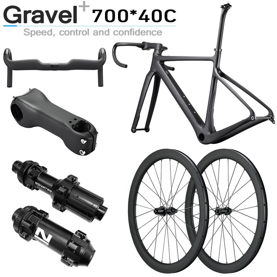 AIRWOLF T1100 Carbon Gravel Fahrrad Rahemen Laufradsatz Rennrad Reiserad Fahrräd - Bild 1 von 4