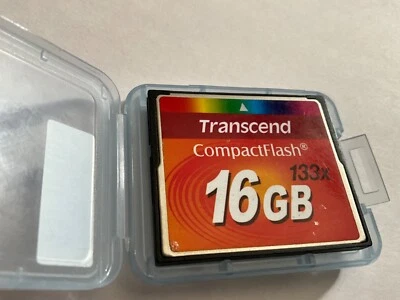 Tarjeta de memoria compactflash 133x Transcend Speed 16 GB de 16 GB para cámara Nikon Canon CF Foto 1 de 3