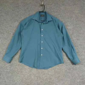 Dockers Shirt Mens Large Preppy Iron Free Cotton Button Up Long Sleeve Teal - Picture 1 of 16