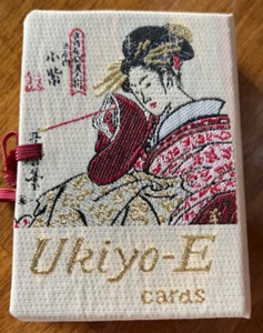 Japanese 1964 Vintage Deck of Cards: Ukiyo-e Pictures, Unopened, Embroidered Box - Imagen 1 de 10
