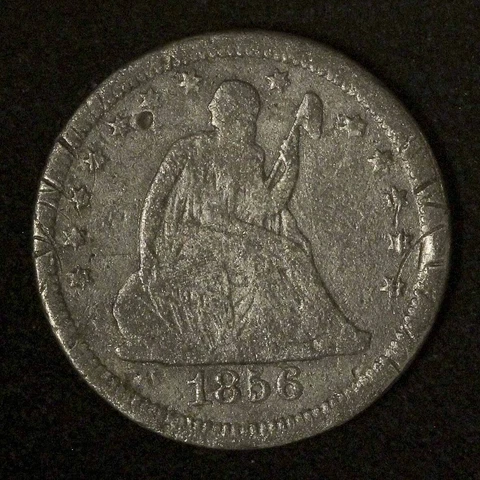 1856 25c Seated Liberty Quarter - Free Shipping USA Cover