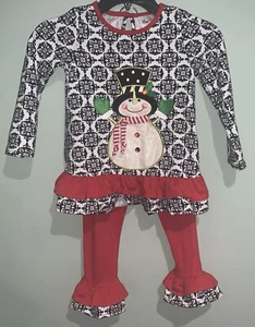 Rare Editions Snowman Set Ruffle Pants Size 5 - Picture 1 of 7