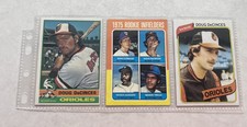 3x Doug DeCinces Topps 1975 RC # 617 & 976 & 1980 Topps Baltimore Orioles  EXMT+