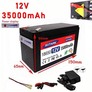 12V 35Ah Wiederaufladbarer 35000mAh Li-Ion Akkupack 5V2.1A USB Power Display Port - Bild 1 von 6