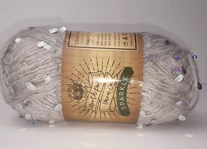Lion Brand North Pole Sequined Yarn Silver 164 Yard Skein Acrylic Polyester - Picture 1 of 4