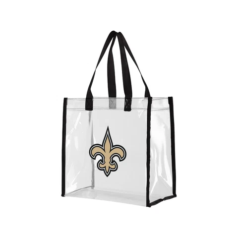 New Orleans Saints CLEAR Bag Reusable Tote Purse Grocery Work Stadium Security Cover
