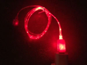LED el light-up MICRO USB glow charge cable charger FOR SAMSUNG LG HTC NOKIA - Picture 1 of 16