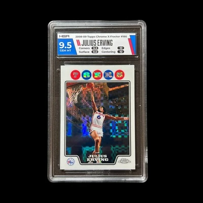 JULIUS ERVING 2008-09 TOPPS CHROME #180 X-FRACTOR 075/288 76ERS HGA 9.5 - Image 1 of 2