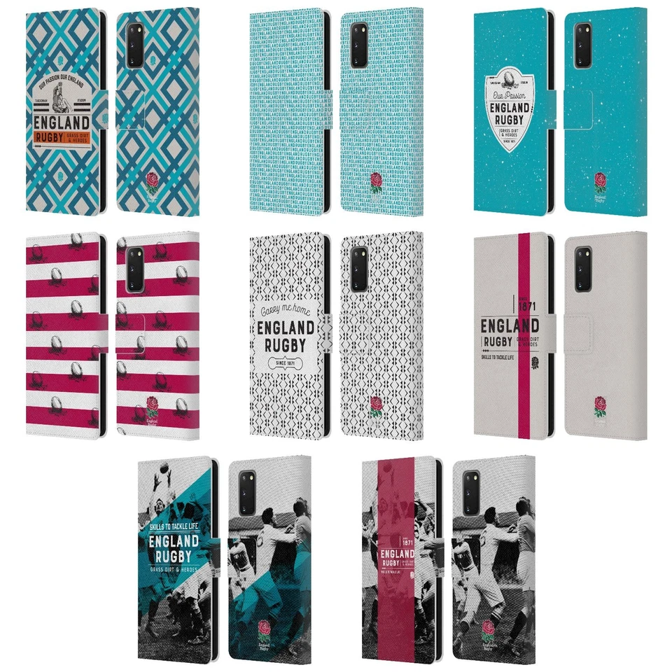 OFFICIAL ENGLAND RUGBY UNION HISTORY LEATHER BOOK CASE FOR SAMSUNG PHONES 1 - Image 1 of 4