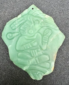 Unusual Mayan Greenstone Carved Plaque 5.5” - Picture 1 of 22