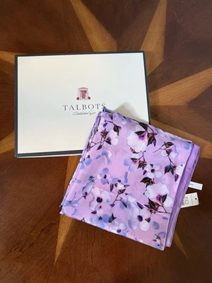 NWT TALBOTS Lilac Blosom Floral Design 100% Silk Scarf 34 x 34" w/Gift Box - Image 1 of 4