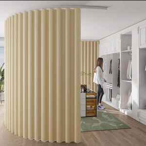 Room Divider Curtains with Silent Ceiling Track Wall Mount Sliding Door Curta... - Picture 1 of 9
