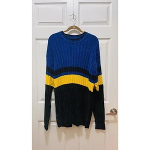 Suéter Pullover Para Hombre Manga Larga Talla L Colorblock Azul Trust - Imagen 1 de 10