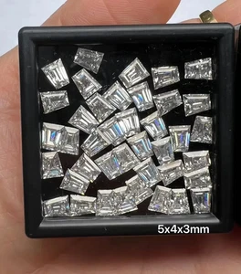 Loose Moissanite Trapezoid Step Cut D Color for Custom Fine Jewelry Making W.GRA - Picture 1 of 20