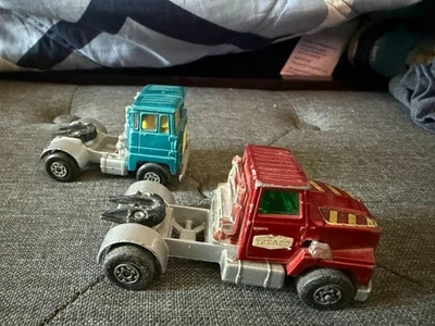 Lote 2 Vintage Matchbox Super Kings Texaco Ford Tractor Scammell Azul Rojo 1973 Foto 1 de 4