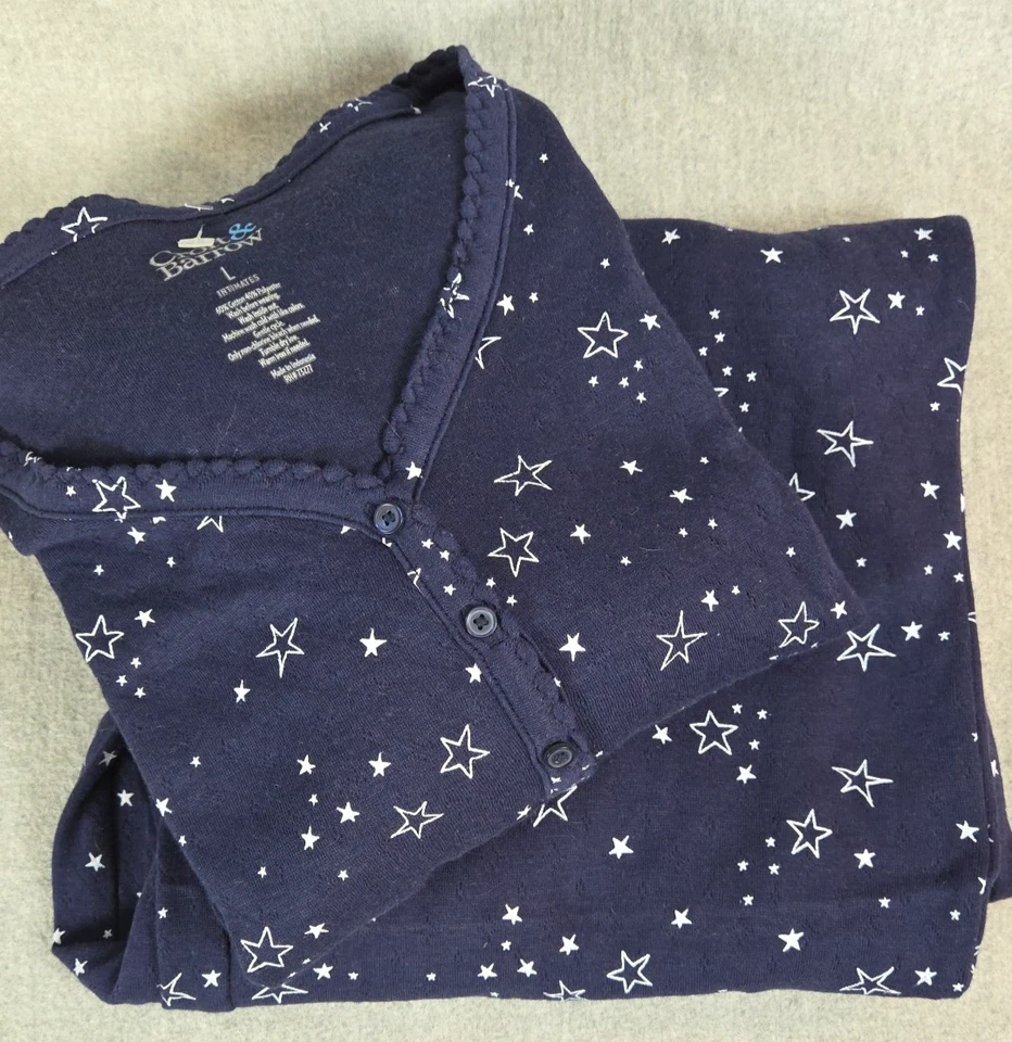 Croft & Barrow Pajama Set Womens L Blue Starry Night Relaxed Comfort Whimsy NEW - Image 1 of 4