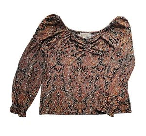 Michael Kors Damen Langarm Paisley Rüschen Top Gr. Large - Bild 1 von 1