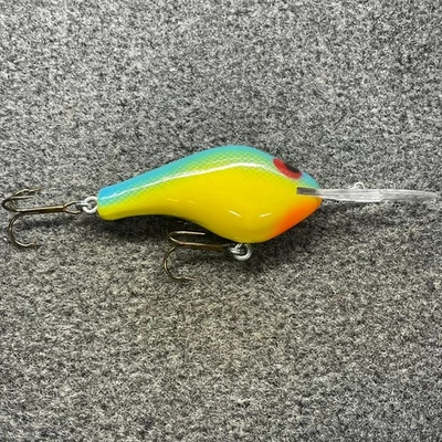 Señuelo Crankbait Poe's 400 vintage de madera de cedro 3/4 oz - 48 azul Chartreuse Foto 1 de 4