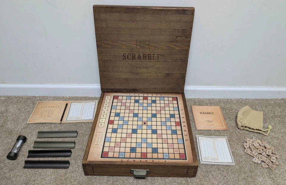 Restauración Hardware Scrabble Edición Vintage Deluxe 2010 Madera/Metal INCOMPLETO Foto 1 de 4