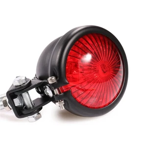 Round Motorcycle 12V LED Rear Brake Stop Tail Light For Harley Cafe Racer Bobber - Picture 1 of 6