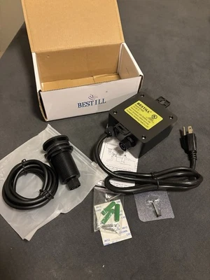Kit de interruptor de aire de fregadero BESTILL para eliminación de basura, negro mate 3,6" Foto 1 de 4