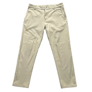 LULULEMOM Mens Khaki ABC Warpstreme Trouser Flat Front Pants 31 x 26 - Picture 1 of 11