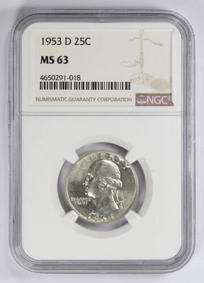 1953-D Washington Quarter 25C NGC MS63 - Image 1 of 4